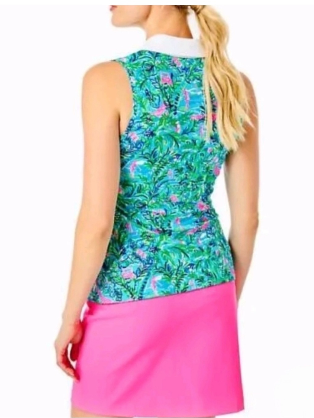 Lilly Pulitzer Luxletic Imara Polo UPF50+. Size M - Picture 2 of 5